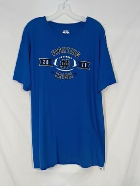 EUC Notre Dame Fighting Irish 2016 Mens Crewneck Tshirt Blue Graphic Size XL